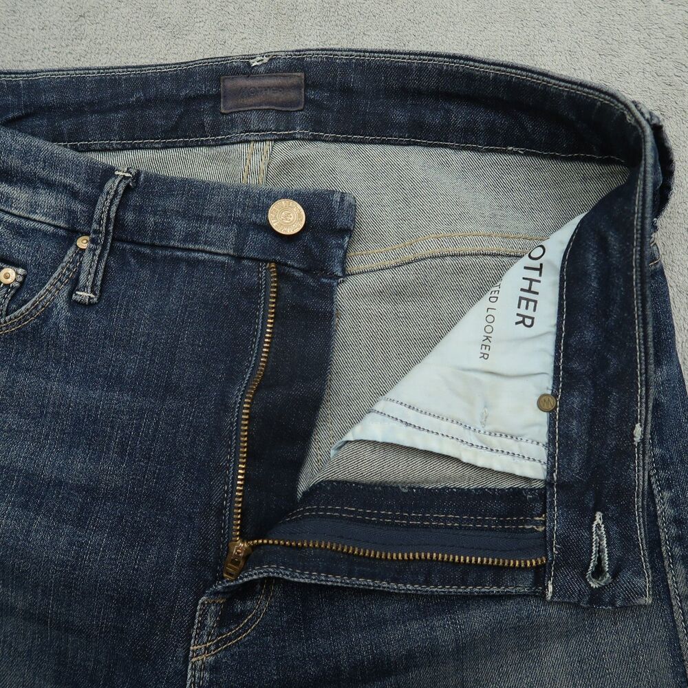Mother Jeans Womens Size 27 Blue High Waisted Looker Ankle Fray Dark-Stone Wash - Picture 4 of 16